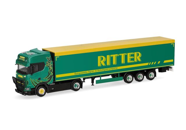 [予約]herpa Cars&Trucks 1/87 スカニア CS20 HD 可動式床セミ トレーラー "Ritter-TransIllertissen"