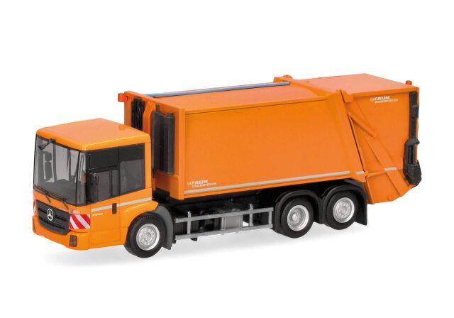 herpa Cars&Trucks 1/87 (プラスチック製) メルセデスベンツエコニック ゴミ収集車 FAUN VARIOPRESS オレンジ