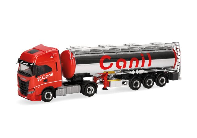 herpa Cars&Trucks 1/87 (プラスチック製) イベコ S-Way 化学薬品タンク セミトレーラー "Canil"