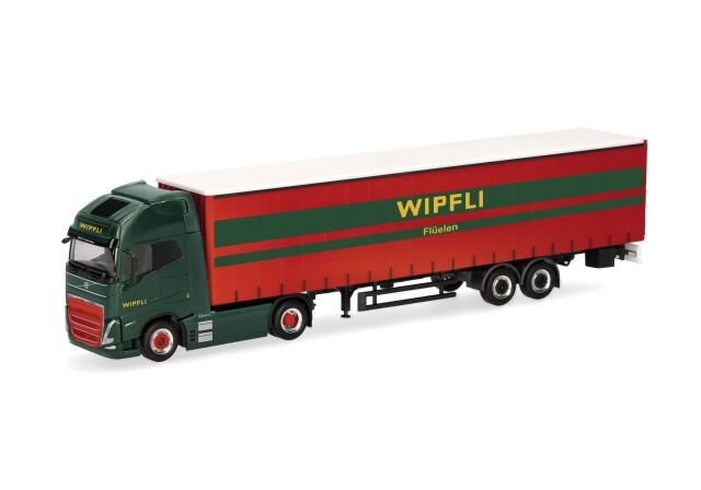 herpa Cars&Trucks 1/87 (プラスチック製)  ボルボ FH GL XL エレクトリックカーテンキャンバスセミトレーラー "Wipfli" (スイス)