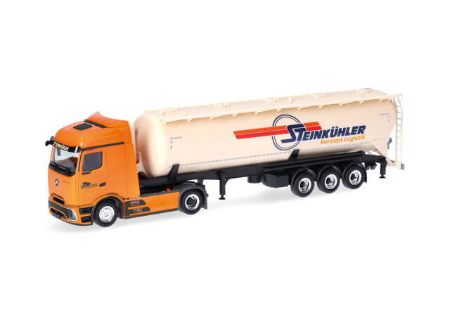 herpa Cars&Trucks 1/87 (プラスチック製) メルセデスベンツ アクトロスプロキャビン ストリームスペース バルクセミトレーラー "Steinkühler"