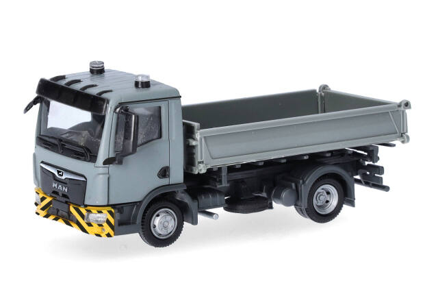 herpa Cars&Trucks 1/87 (プラスチック製) MAN TGL CC 3ウェイダンプカー グレー/イエロー