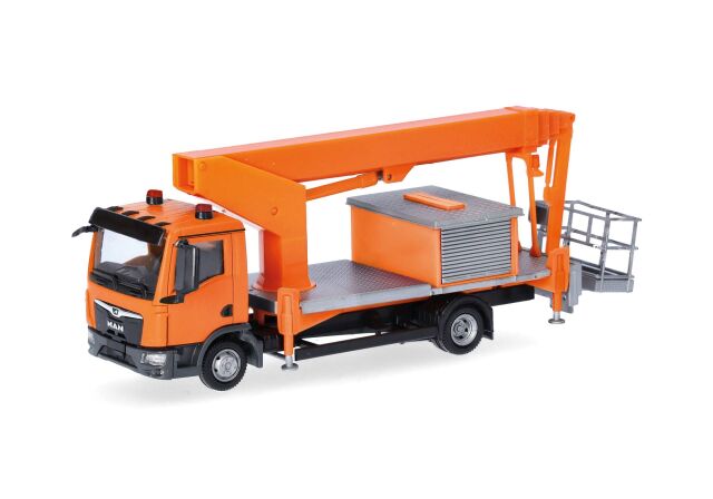 herpa Cars&Trucks 1/87 (プラスチック製) MAN TGL CC トラック式 作業プラットフォーム TK310 オレンジ