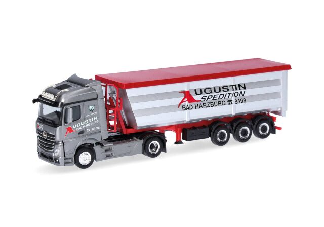 herpa Cars&Trucks 1/87 (プラスチック製) メルセデスベンツ アクトロス ストリームスペース スチールダンプ セミトレーラー "Augustin Spedition"