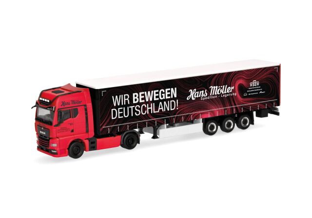 herpa Cars&Trucks 1/87 (プラスチック製) MAN TGX GX カーテンキャンバス セミトレーラー "Hans Möller / Wir bewegen Deutschland"