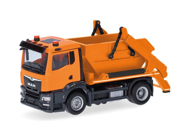 herpa Cars&Trucks 1/87 (プラスチック製) MAN TGS NN スキップローダー AK12 オレンジ
