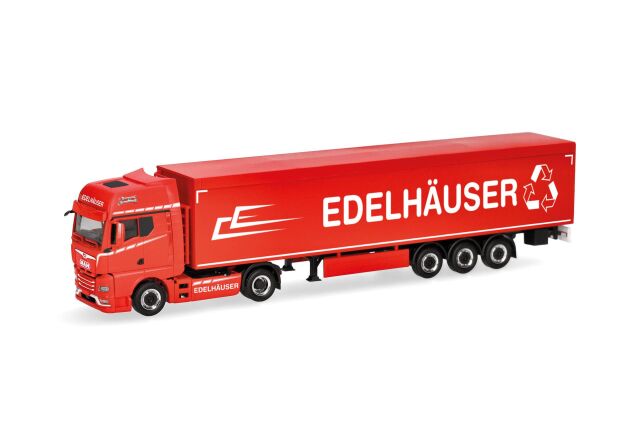[予約]herpa Cars&Trucks 1/87 (プラスチック製) MAN TGX GX 床可動式セミトレーラー "Edelhäuser"