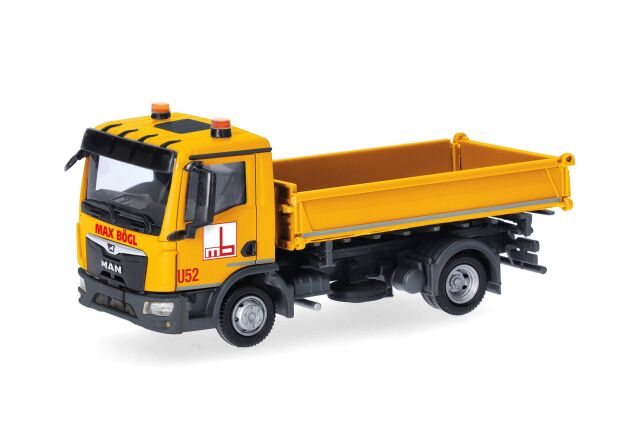 [予約]herpa Cars&Trucks 1/87 (プラスチック製) MAN TGL CC 3ウェイダンプカー 2軸 "Max Bögl"