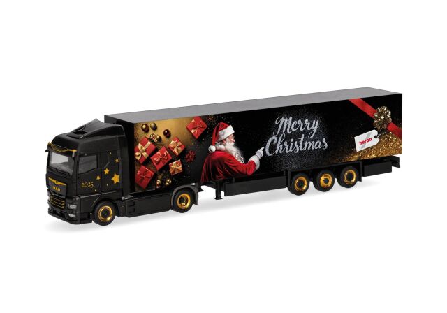 [予約]herpa Cars&Trucks 1/87 (プラスチック製) MAN eTGX GM ボックスセミトレーラー "Herpa Christmas Model 2025"