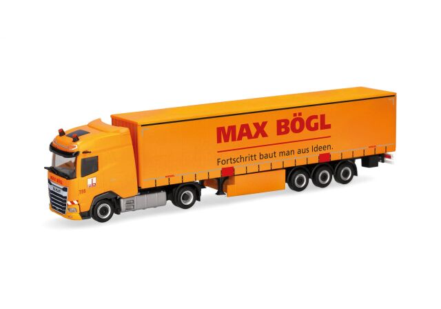[予約]herpa Cars&Trucks 1/87 (プラスチック製) DAF XG カーテンキャンバスセミトレーラー  "Max Bögl"