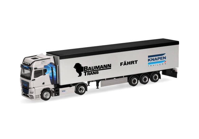 [予約]herpa Cars&Trucks 1/87 (プラスチック製) MAN TGX GX 床可動式セミトレーラー "Baumann/Knapen"