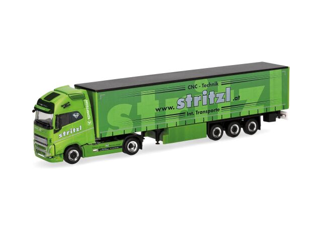 [予約]herpa Cars&Trucks 1/87 (プラスチック製) ボルボ FH16 GL XL 2020 カーテンキャンバスセミトレーラー "Stritzl" (オーストリア)