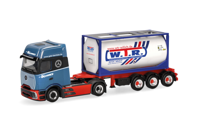 herpa Cars&Trucks 1/87 (プラスチック製) メルセデスベンツ アクトロス L  プロキャビン ギガスペース  20ftタンクコンテナ セミトレーラー  "Bermes"