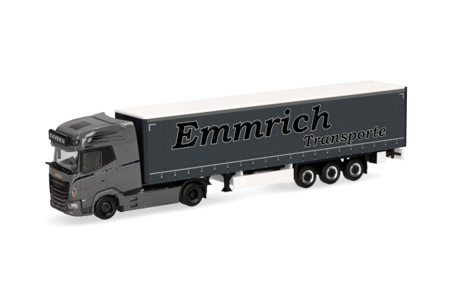 [予約]herpa Cars&Trucks 1/87 (プラスチック製) DAF XG+  カーテンキャンバスセミトレーラー  "Emmrich Transporte"