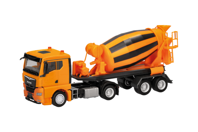 herpa Cars&Trucks 1/87 (プラスチック製) MAN TGX GN  コンクリートミキサーセミトレーラー  オレンジ