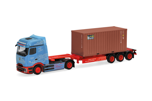 [予約]herpa Cars&Trucks 1/87 (プラスチック製) メルセデスベンツ eアクトロス  プロキャビン ビッグスペース  20ftコンテナ セミトレーラー  "Frankenbach"