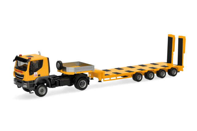 [予約]herpa Cars&Trucks 1/87 (プラスチック製) イベコ トラッカー  セミローボイセミトレーラー  "Goller B?gl" (イタリア)