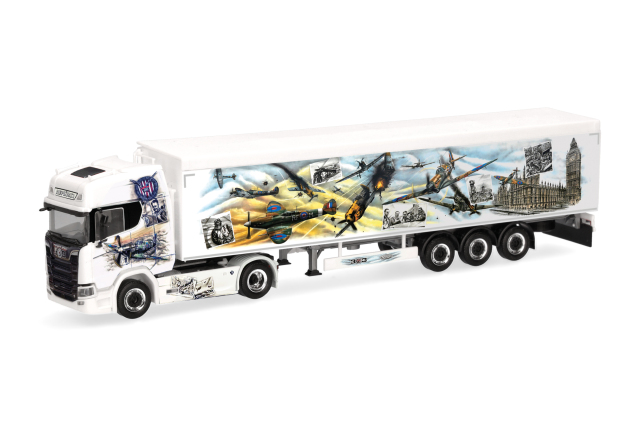 [予約]herpa Cars&Trucks 1/87 (プラスチック製) スカニア CR 20 ハイルーフ  ウォーキングフロアセミトレーラー  "Repinski/Squadron 303"  (ポーランド)