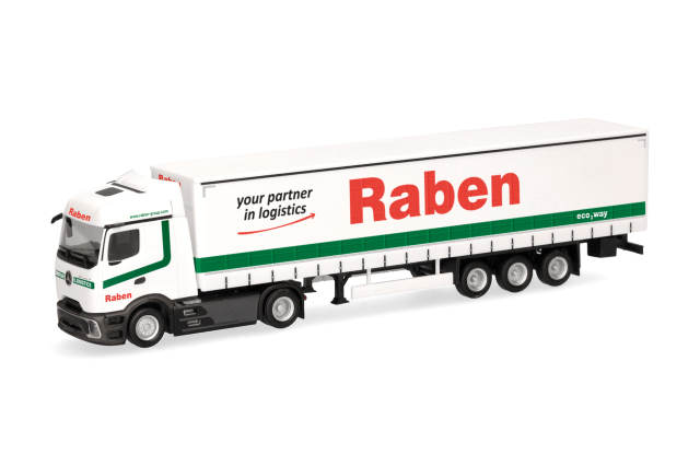 [予約]herpa Cars&Trucks 1/87 (プラスチック製) メルセデスベンツ アクトロス L  プロキャビン ストリームスペース  カーテンキャンバスセミトレーラー  "Raben Logistics"