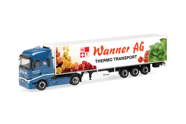 [予約]herpa Cars&Trucks 1/87 (プラスチック製) ルノー T フェイスリフト 冷蔵ボックストレーラー "Wanner AG"