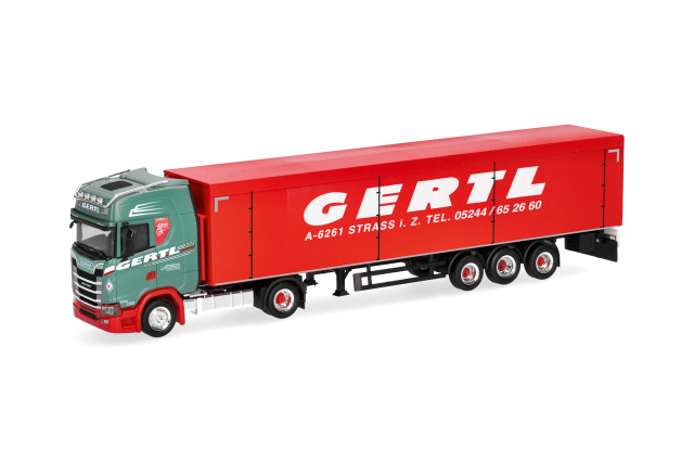 [予約]herpa Cars&Trucks 1/87 (プラスチック製) スカニア CS 20 ハイルーフ  床可動式セミトレーラー "Gertl"