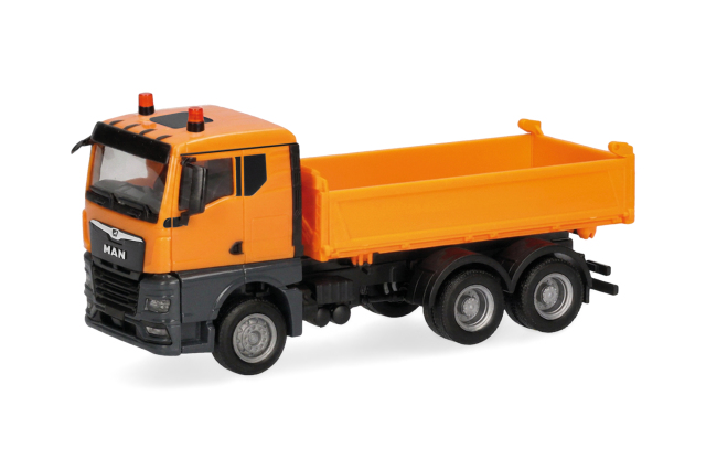 [予約]herpa Cars&Trucks 1/87 (プラスチック製) MAN TGX GN  ダンプトラック オレンジ