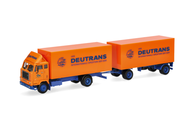 [予約]herpa Cars&Trucks 1/87 (プラスチック製) ボルボ F88 ボックスセミトレーラートラック "Deutrans"