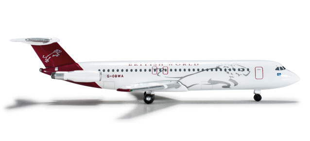 herpa wings 1/500 (ダイキャスト製) BAC 1-11-500 ブリティッシュワールド航空