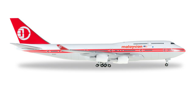 herpa wings 1/500 (ダイキャスト製) 747-400 マレーシア航空 レトロ塗装 9M-MPP