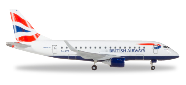 herpa wings 1/500 (ダイキャスト製) E170 ブリティッシュエアウェイズ Cityflyer G-LCYG