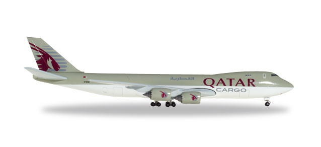 herpa wings 1/500 (ダイキャスト製) 747-8F カタール航空 Cargo A7-BGB