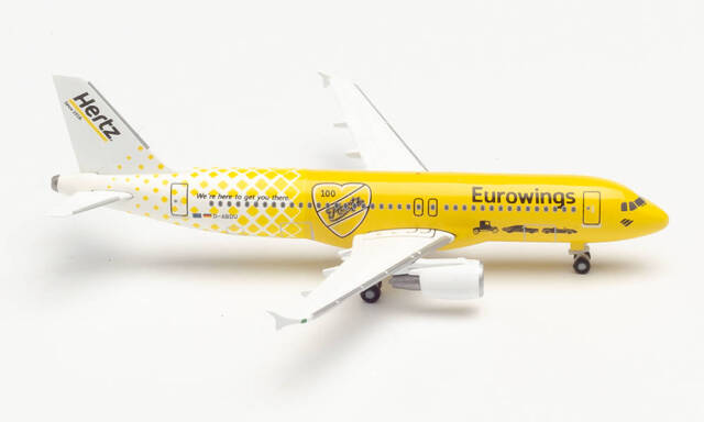 herpa wings 1/500 (ダイキャスト製) A320 ユーロウイングス "Hertz 100 Jahre" D-ABDU