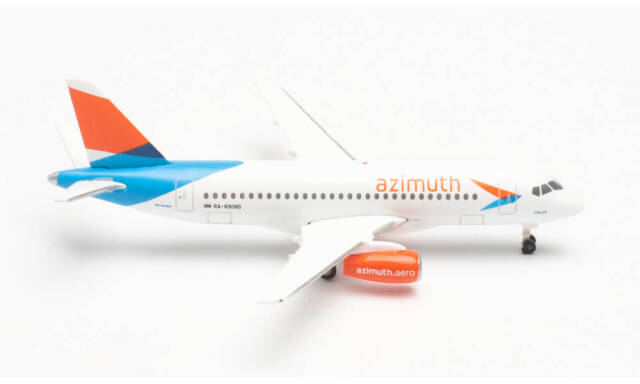 herpa wings 1/500 (ダイキャスト製) スホーイ スーパージェット100 アジムート航空 RA-89085 "Volga"