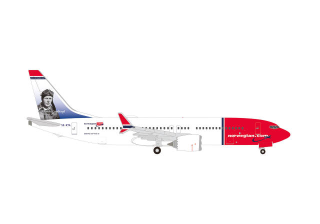 [予約]herpa wings 1/500 (ダイキャスト製) 737 Max 8 ノルウェー・エアシャトル "Charles Lindbergh" SE-RTA