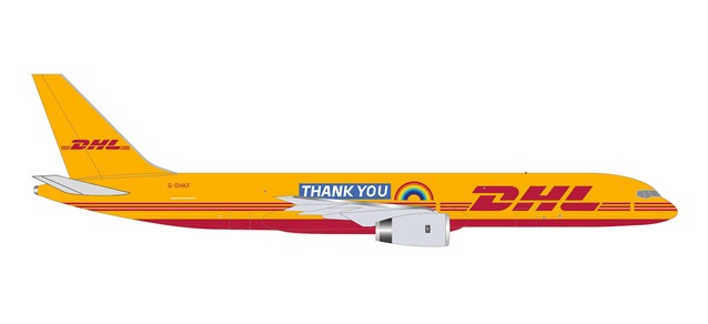 herpa wings 1/500 (ダイキャスト製) 757-200F DHL G-DHKF “Thank you”