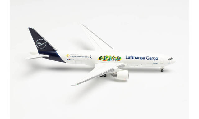 herpa wings 1/500 (ダイキャスト製) 777F ルフトハンザ・カーゴ “Cargo Human Care“ D-ALFI “Buenos D?as M?xico”
