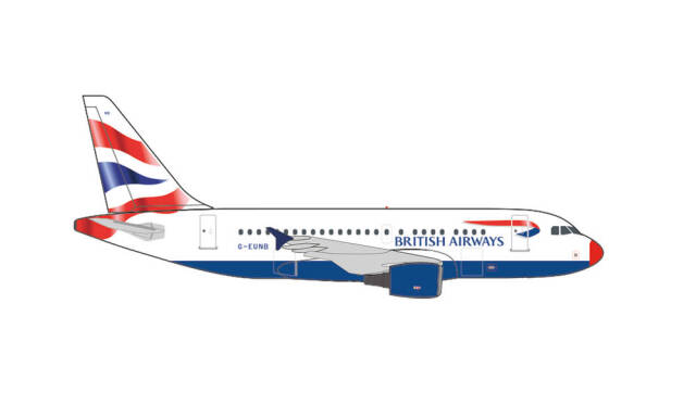 herpa wings 1/500 (ダイキャスト製) A318 ブリティッシュ・エアウェイズ “Flying Start” G-EUNB