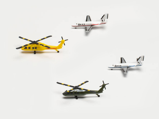 herpa wings 1/500 (プラスチック製) ヘリコプター、ビジネスジェット セット (2+2)