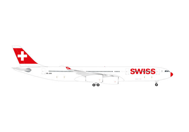 [予約]herpa wings 1/500 (ダイキャスト製) A340-300 スイスインターナショナル "LxAirDeer""Frauenfield" HB-JMA
