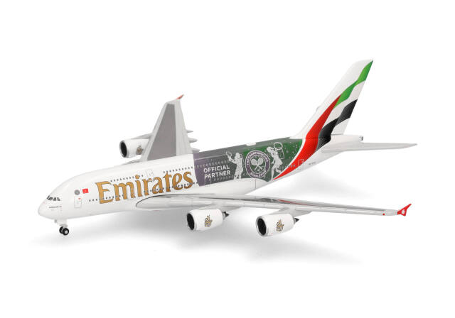 herpa wings 1/500 (ダイキャスト製) A380 エミレーツ航空 "Wimbledon Official Partner" A6-EOE