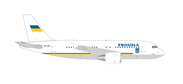 [予約]herpa wings 1/500 (ダイキャスト製) A319ACJ ウクライナ政府専用機 UR-ABA