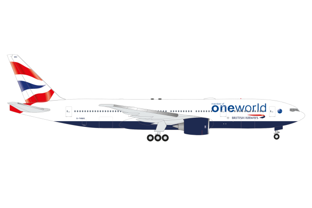 [予約]herpa wings 1/500 (ダイキャスト製) 777-200 ブリティッシュエアウェイズ "oneworld" G-YMMU