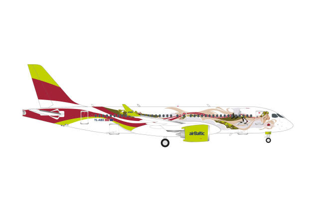 [予約]herpa wings 1/400 (ダイキャスト製) A220-300 エアバルチック "50th A220" YL-ABX