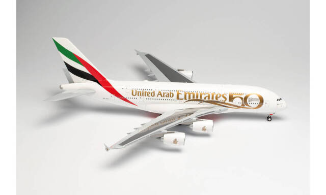 herpa wings 1/200 (プラスチック製) A380 エミレーツ航空 UAE 50th Anniversary A6-EEX