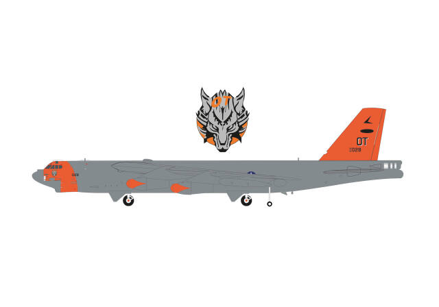 [予約]herpa wings 1/200 (ダイキャスト製) B-52H アメリカ空軍 53th BW 49試験評価飛行隊 "Test orange" 61-0028
