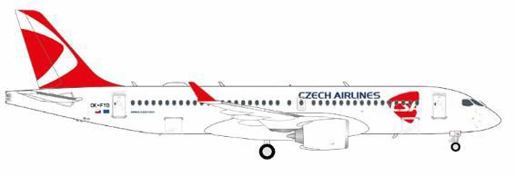 [予約]herpa wings 1/200 (ダイキャスト製) A220-300 チェコ航空 OK-FYD