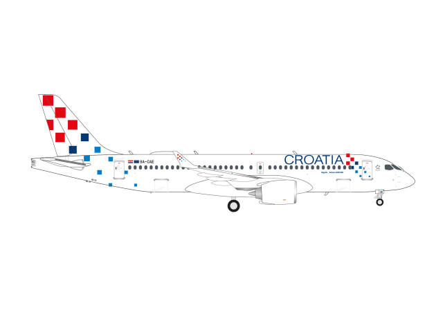 [予約]herpa wings 1/200 (ダイキャスト製) A220-300 クロアチア航空 "Zagreb" 9A-CAE