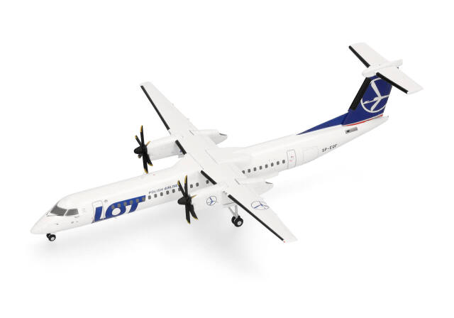 [予約]herpa wings 1/200 (ダイキャスト製) Q400 LOTポーランド航空 SP-EQF