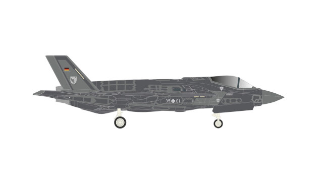 [予約]herpa wings 1/200 (ダイキャスト製) F-35A ドイツ空軍 "Taktisches Ausbildungskommando" エビング基地 35+01