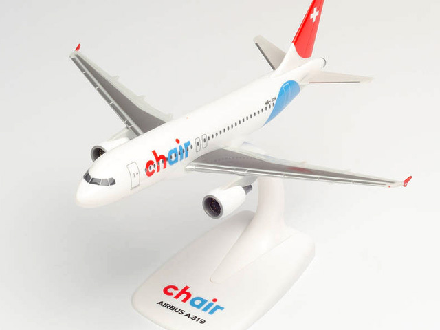 herpa wings 1/200 A319 チェア エアラインズ HB-JOH　※プラスチック製、スナップフィット